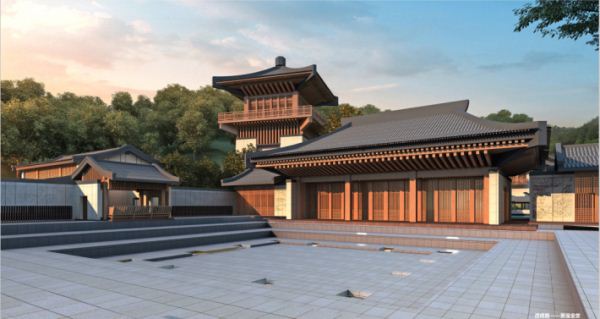 仿古中式宁波琉璃宫建筑设计方案SU模型(6)