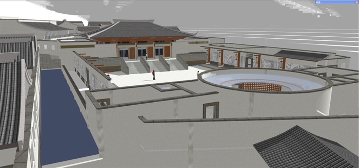 仿古中式宁波琉璃宫建筑设计方案SU模型(16)