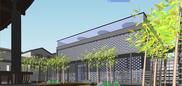 新中式博物馆建筑设计方案SU模型(4)
