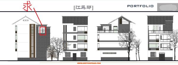 中式自建小别墅住宅建筑设计方案SU模型(7)