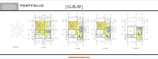 中式自建小别墅住宅建筑设计方案SU模型(8)