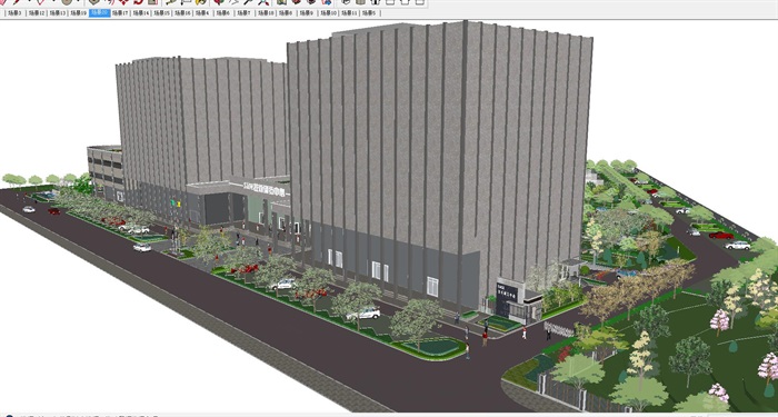 技术研发中心建筑与景观设计方案SU模型(1)