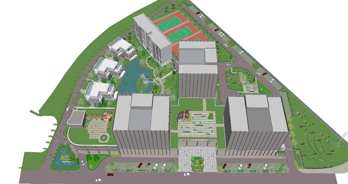 技术研发中心建筑与景观设计方案SU模型(5)