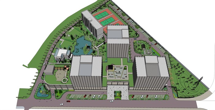 技术研发中心建筑与景观设计方案SU模型(10)