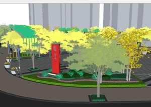 清江润城商业街景观设计方案SU(草图大师)模型