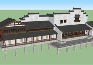 南方套院古建建筑设计方案SU(草图大师)模型
