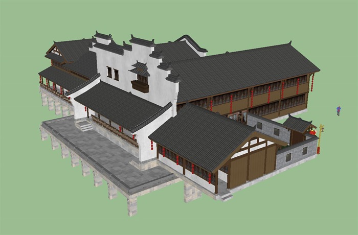 南方套院古建建筑设计方案SU模型(3)