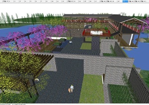 公园文化长轴景观规划设计方案SU(草图大师)模型