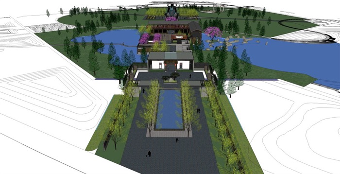公园文化长轴景观规划设计方案SU模型(12)