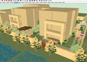 锦州别墅庭院景观设计方案SU(草图大师)模型