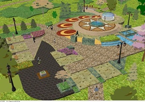 公园景观规划设计方案SU(草图大师)模型
