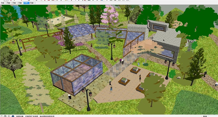公园景观规划设计方案SU模型(3)