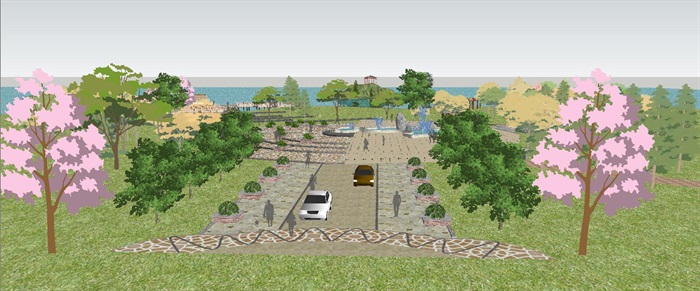 滨湖公园景观设计方案SU模型(1)