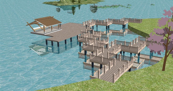 滨湖公园景观设计方案SU模型(3)