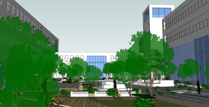 教学楼中庭景观设计方案SU模型(6)