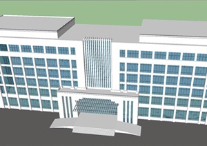 徽派办公楼建筑设计方案SU(草图大师)模型