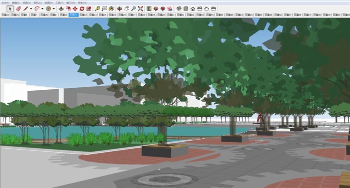 城市休闲公园景观设计方案SU模型(2)