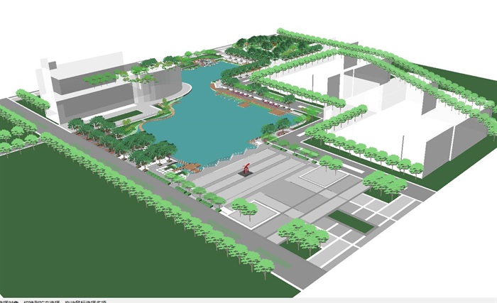 城市休闲公园景观设计方案SU模型(6)