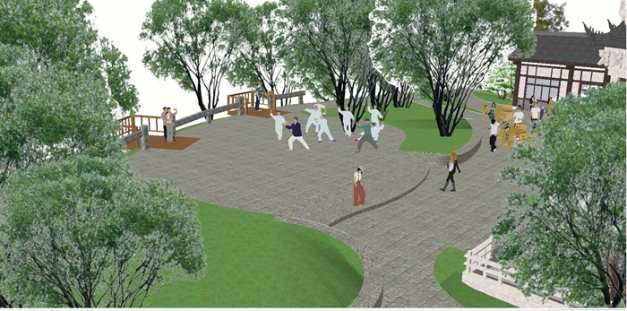 古塔公园建筑与景观设计方案SU模型(3)
