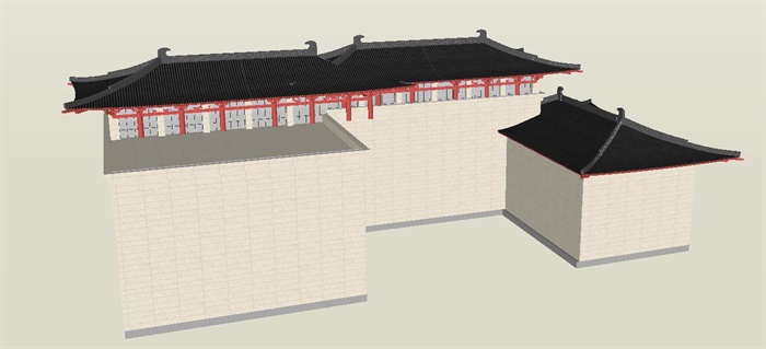 唐风酒店建筑设计方案SU模型(6)