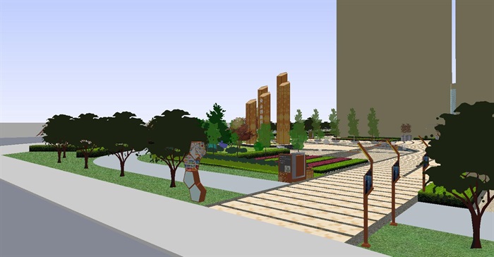永固商业广场景观设计方案SU模型(6)