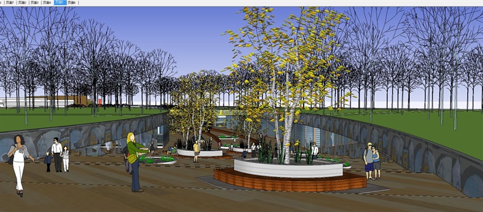 2个太湖城市广场景观节点设计方案SU模型(1)