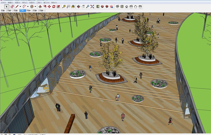 2个太湖城市广场景观节点设计方案SU模型(3)
