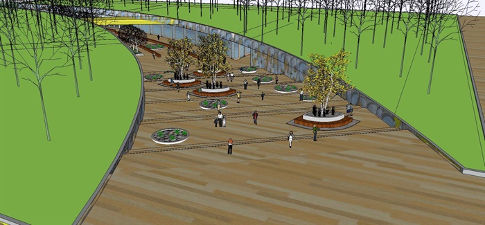 2个太湖城市广场景观节点设计方案SU模型(4)