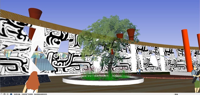 2个太湖城市广场景观节点设计方案SU模型(5)