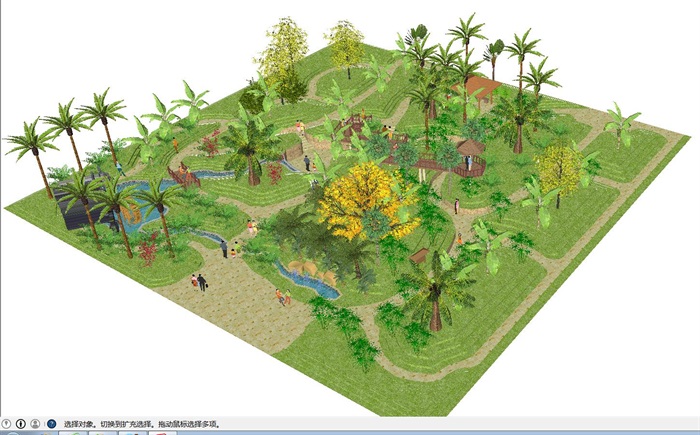 2个农业观光园景观节点设计方案SU模型(5)