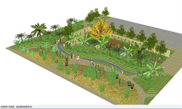 2个农业观光园景观节点设计方案SU模型(8)