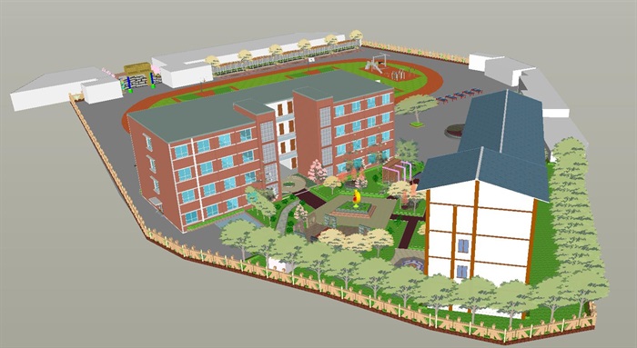 板桥小学项目建筑设计方案SU模型(3)