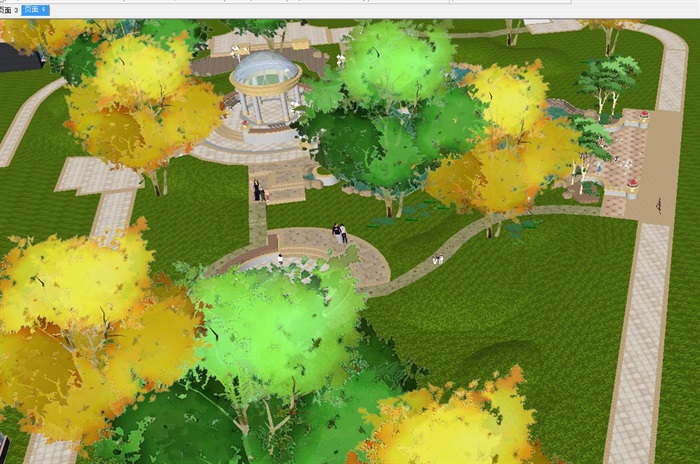 小区中庭景观节点设计方案SU模型(4)