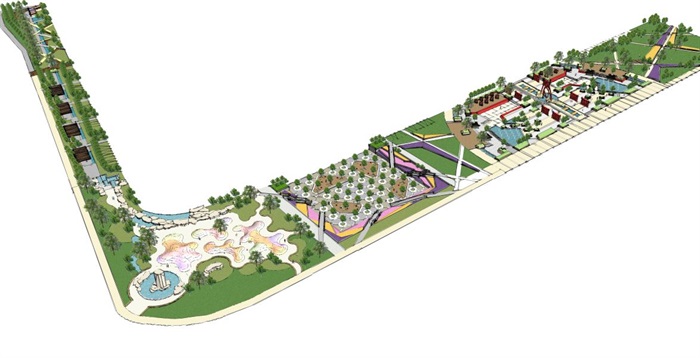 宜居公园城景观带设计方案SU模型(10)