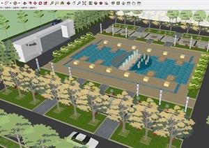 校园广场景观设计方案SU(草图大师)模型