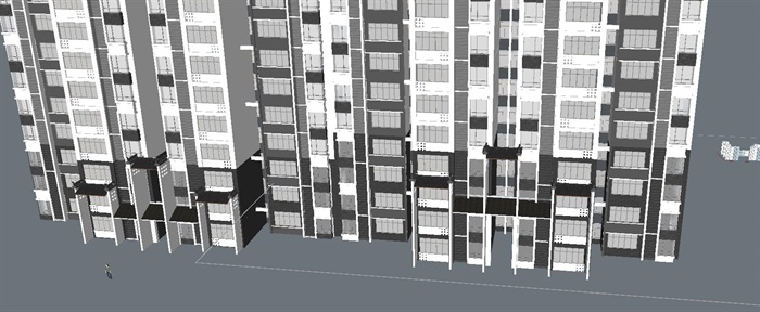 许昌新中式高层住宅单体建筑设计方案SU模型(2)