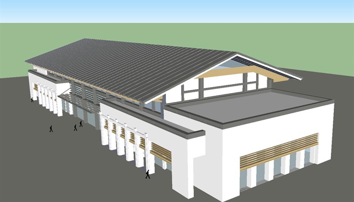 新中式武夷山游客接待中心建筑设计方案SU模型(1)