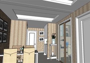 完整的住宅室内家装空间SU(草图大师)模型