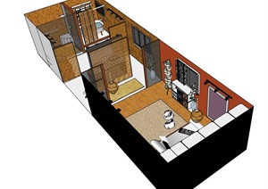 小型居住空间室内家装SU(草图大师)模型
