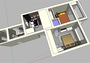 某简单住宅家装室内装饰SU(草图大师)模型