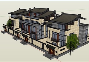 古典中式居住别墅住宅设计SU(草图大师)模型