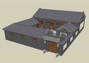 单层别墅住宅设计SU(草图大师)模型