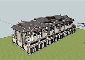 古典多层别墅住宅设计SU(草图大师)模型