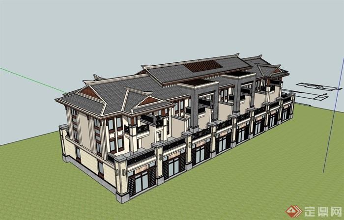 古典多层别墅住宅设计su模型