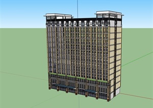 高层的酒店建筑楼SU(草图大师)模型