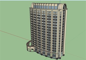 高层独特酒店经典的建筑SU(草图大师)模型