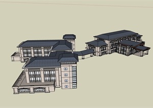 精致的欧式完整的酒店SU(草图大师)模型