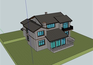 完整的欧式住宅完整别墅SU(草图大师)模型