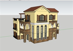 独栋私人别墅素材设计SU(草图大师)模型