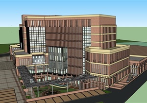 现代办公楼建筑设计SU(草图大师)模型